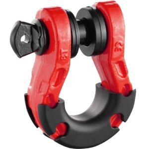3/4" D-Ring Shackle, 2 Pack Alloy Steel Shackles 66139 lbs (30 Ton) Break Strength with 7/8" Screw Pin, Isolators & Washers, Heavy Duty Off Road Vehicle Recovery Shackle for Jeep Truck, Red