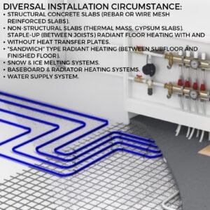 3/4" pex tubing 500ft non barrier pex pipe blue pex b tube coil for hot and cold water plumbing open loop radiant floor heating system pex tubing (3/4" non barrier, 500ft/blue)