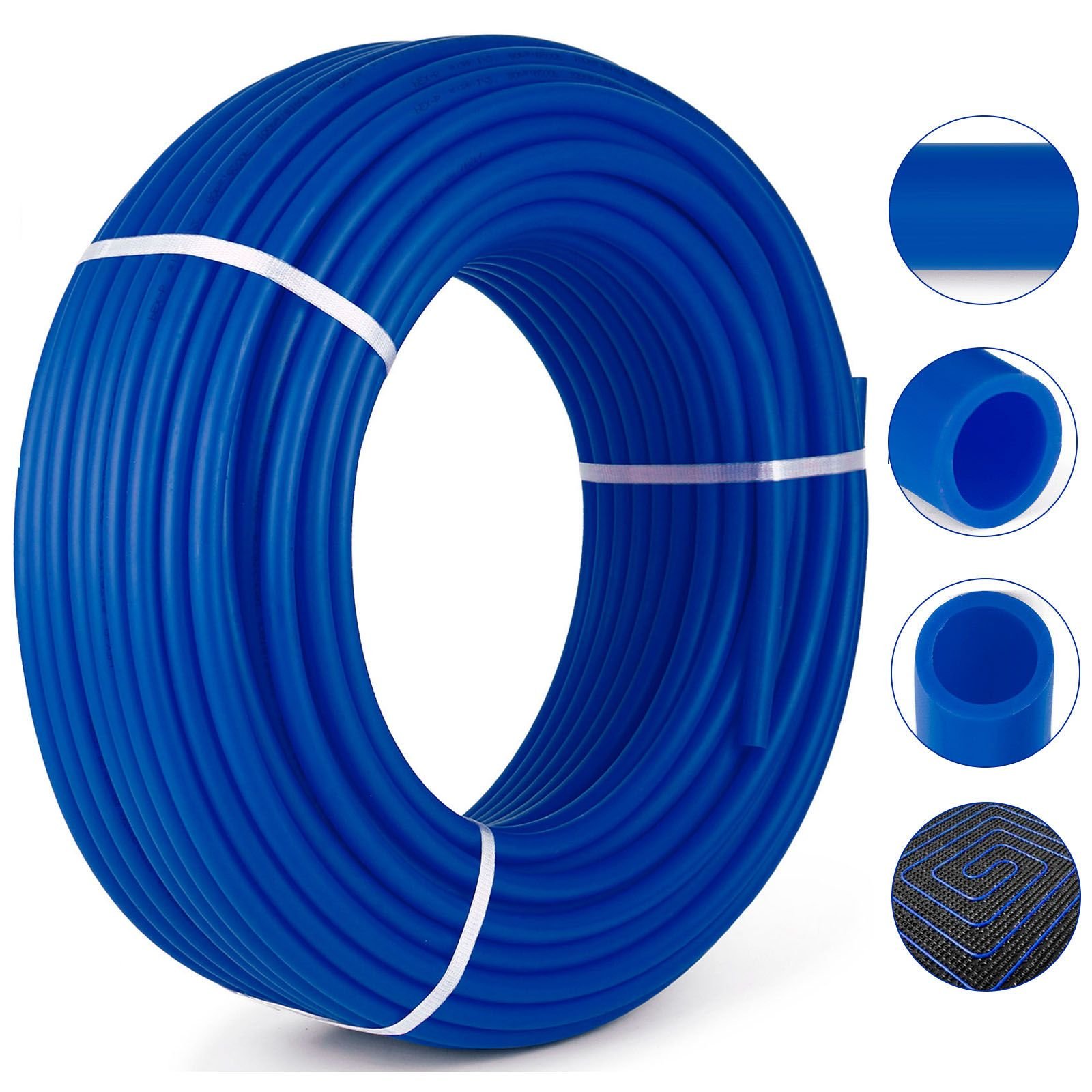 3/4" pex tubing 500ft non barrier pex pipe blue pex b tube coil for hot and cold water plumbing open loop radiant floor heating system pex tubing (3/4" non barrier, 500ft/blue)