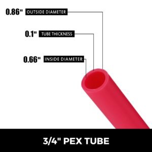 3/4" x 500ft pex tubing oxygen barrier o2 evoh pex b red hydronic radiant floor heat heating system pex pipe pex tube (3/4" o2 barrier, 500ft/red)
