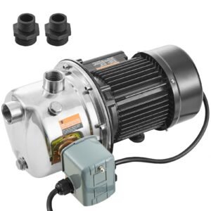 3/4HP SUS304 Stainless Steel Shallow Well Jet Pump, 115 Volt, 18.5 GPM 131 FT Maximum Head Irrigation Water Pump, for Agricultural Garden Irrigation System High-Rise Water Supply Shower Booster