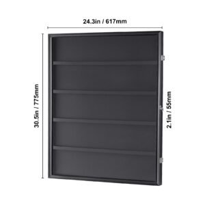 35 graded sports card display case, 24.3x30.5x2.1 in, baseball card display frame with 98% uv protection clear view pc glass, lockable wall cabinet for football basketball hockey trading card