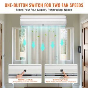36" commercial indoor air curtain super power 2 speeds 900cfm, wall mounted air curtains for doors, indoor over door fan with heavy duty limit switch, easy install 110v unheated