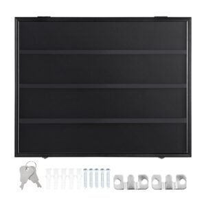 36 Graded Sports Card Display Case, 30.5x24.3x2.1 in, Baseball Card Display Frame with 98% UV Protection Clear View PC Glass, Lockable Wall Cabinet for Football Basketball Hockey Trading Card