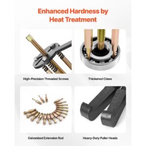 36 in 1 bearing puller set, 36 pcs 3 jaw hook puller for internal external bearings and bearing without inner shaft, multifunctional bearing removal tool with heavy duty portable storage case