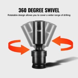 360 degree swivel impact socket set, 3/8" socket set 14pcs deep universal metric 10 19mm, 6 point cr mo alloy steel for auto repair, easy to read size markings, rugged construction, storage case