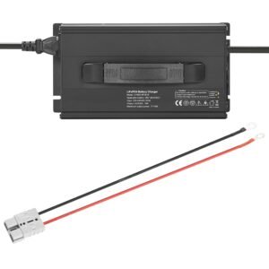 36V 18A Lithium Battery Charger, 43.8V, AC-DC LiFePO4 Smart Charger, with Anderson Connector, LED Indicator, 0V Activation, for Lithium LiFePO4 Deep Cycle Rechargeable Batteries of Boat, RV