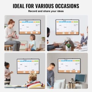 36"x 24" monthly calendar whiteboard & cork board combo with aluminum frame – 2 in 1 magnetic dry erase bulletin board for wall mount – ideal for school, home, office