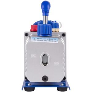 3cfm 1/4hp single stage air vacuum pump hvac r134a r12 r22 r410a a/c refrigeration kit ac manifold gauge r134 can tap included carrying tote