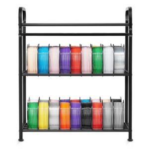 3d printer filament storage rack, 3 tier heavy duty storage shelf, rolling filament spool holders racks with wheels, filaments organzied for 3d printing station, office, workshop (shelf only)