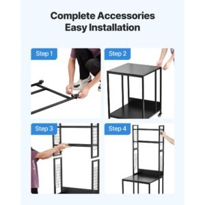 3d printer filament storage rack, 4 tier 3d printer stand with filament storage, spools holder racks cart with wheels, filaments organzied for 3d printing station, office, workshop (shelf only)