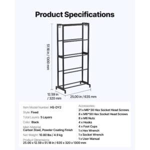3d printer filament storage rack, 5 tier heavy duty storage shelves for 3d printing filaments, filament spool holders racks for 3d printing studio, home studio, office, workshop (shelf only)