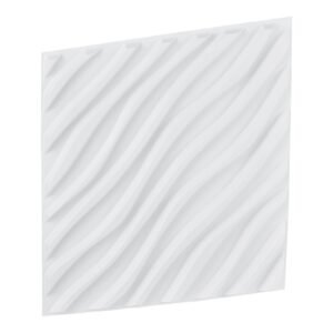 3d wall panels, 12 pack 19.7 x 19.7 in pvc modern art minimalist wave tiles, 32 sq.ft coverage accent wall panel, interior home decor for ceiling, bedroom, living & gaming room, matte white