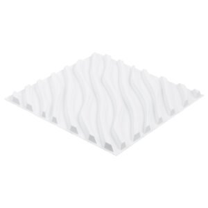 3d wall panels, 12 pack 19.7 x 19.7 in pvc modern art minimalist wave tiles, 32 sq.ft coverage accent wall panel, interior home decor for ceiling, bedroom, living & gaming room, matte white