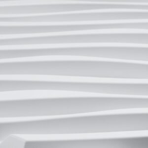 3d wall panels, 12 pack 19.7 x 19.7 in pvc modern art minimalist wave tiles, 32 sq.ft coverage accent wall panel, interior home decor for ceiling, bedroom, living & gaming room, matte white
