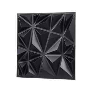 3d wall panels, 33 pack 11.81 x 11.81 in pvc modern art minimalist diamond tiles, 32 sq.ft coverage accent wall panel, interior home decor for ceiling, bedroom, living & gaming room, matte black