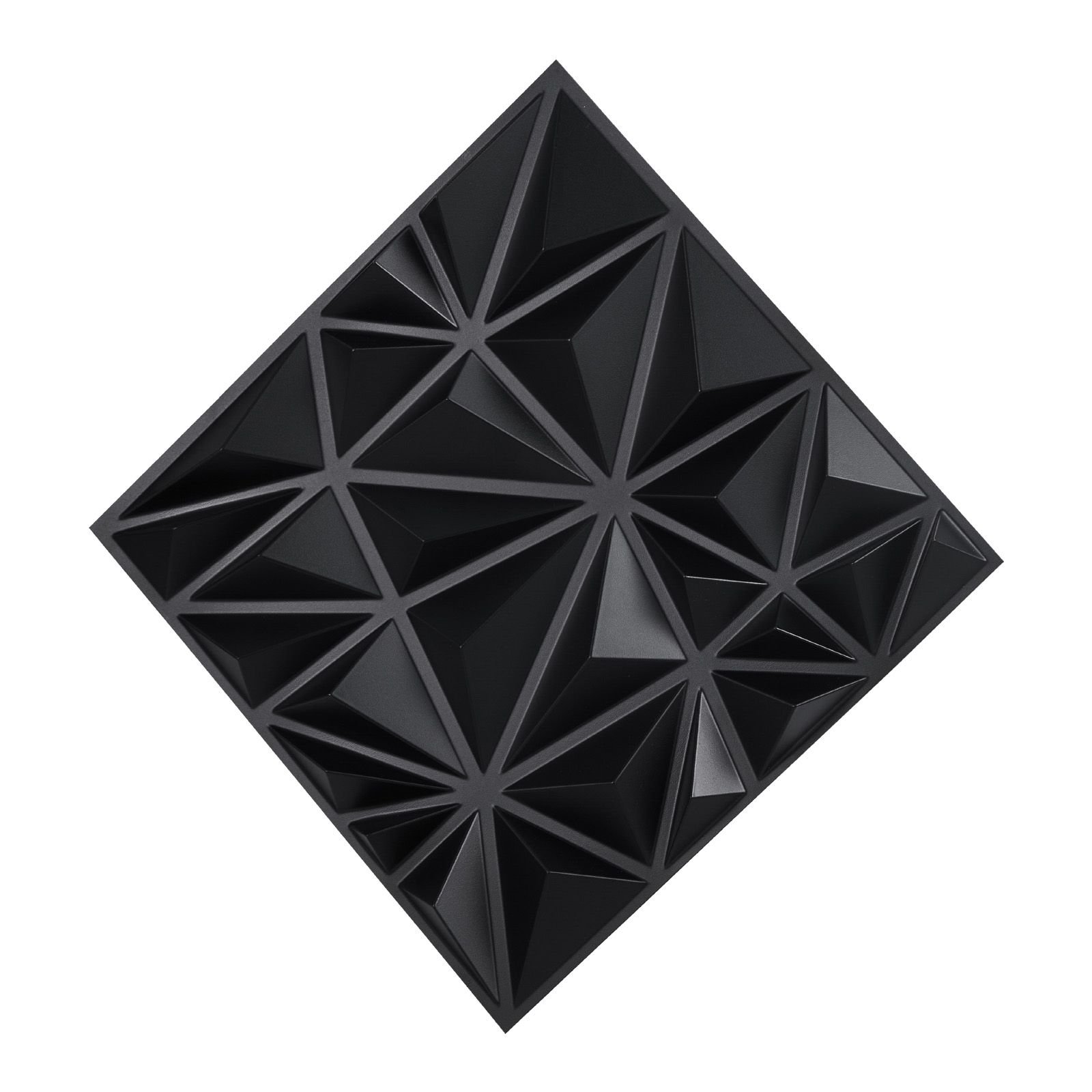 3d wall panels, 33 pack 11.81 x 11.81 in pvc modern art minimalist diamond tiles, 32 sq.ft coverage accent wall panel, interior home decor for ceiling, bedroom, living & gaming room, matte black