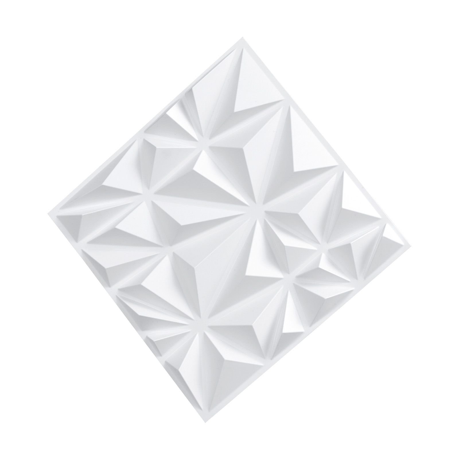 3d wall panels, 33 pack 11.81 x 11.81 in pvc modern art minimalist diamond tiles, 32 sq.ft coverage accent wall panel, interior home decor for ceiling, bedroom, living & gaming room, matte white