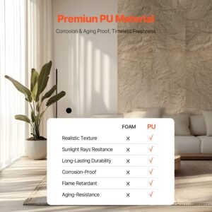 3d wall panels, 4 pack 48 x 24 in pu natural stone imitation wall art tiles, 32 sq.ft coverage accent wall panel, interior home decor for ceiling, bedroom, living & gaming room, stone yellow