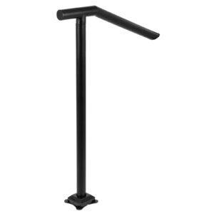 3ft step railing, iron stair handrail floor mounted sturdy black arched handrails for outdoor indoor steps fits 2 to 3 steps