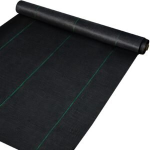 3FTx50FT Premium Weed Barrier Fabric Heavy Duty 5OZ, Woven Weed Control Fabric, High Permeability Good for Flower Bed, Geotextile Fabric for Underlayment, Polyethylene Ground Cover
