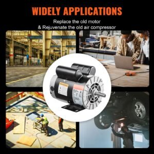 3hp air compressor electric motor, 230v 15.5 amps, 56 frame 3450rpm, 5/8" keyed shaft, 1.88" shaft length, single phase, cw/ccw rotation (factory setting is ccw)