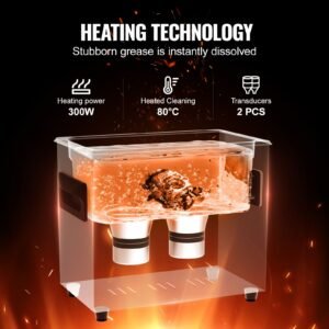 3l ultra sonic cleaner, 120w digital ultrasonic cleaning machine with gentle mode & upgraded degassing, 40khz ultrasound cleaner machine with heater & timer for jewelry, glasses, tools retainer