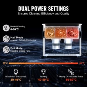 3l ultra sonic cleaner, 120w digital ultrasonic cleaning machine with gentle mode & upgraded degassing, 40khz ultrasound cleaner machine with heater & timer for jewelry, glasses, tools retainer