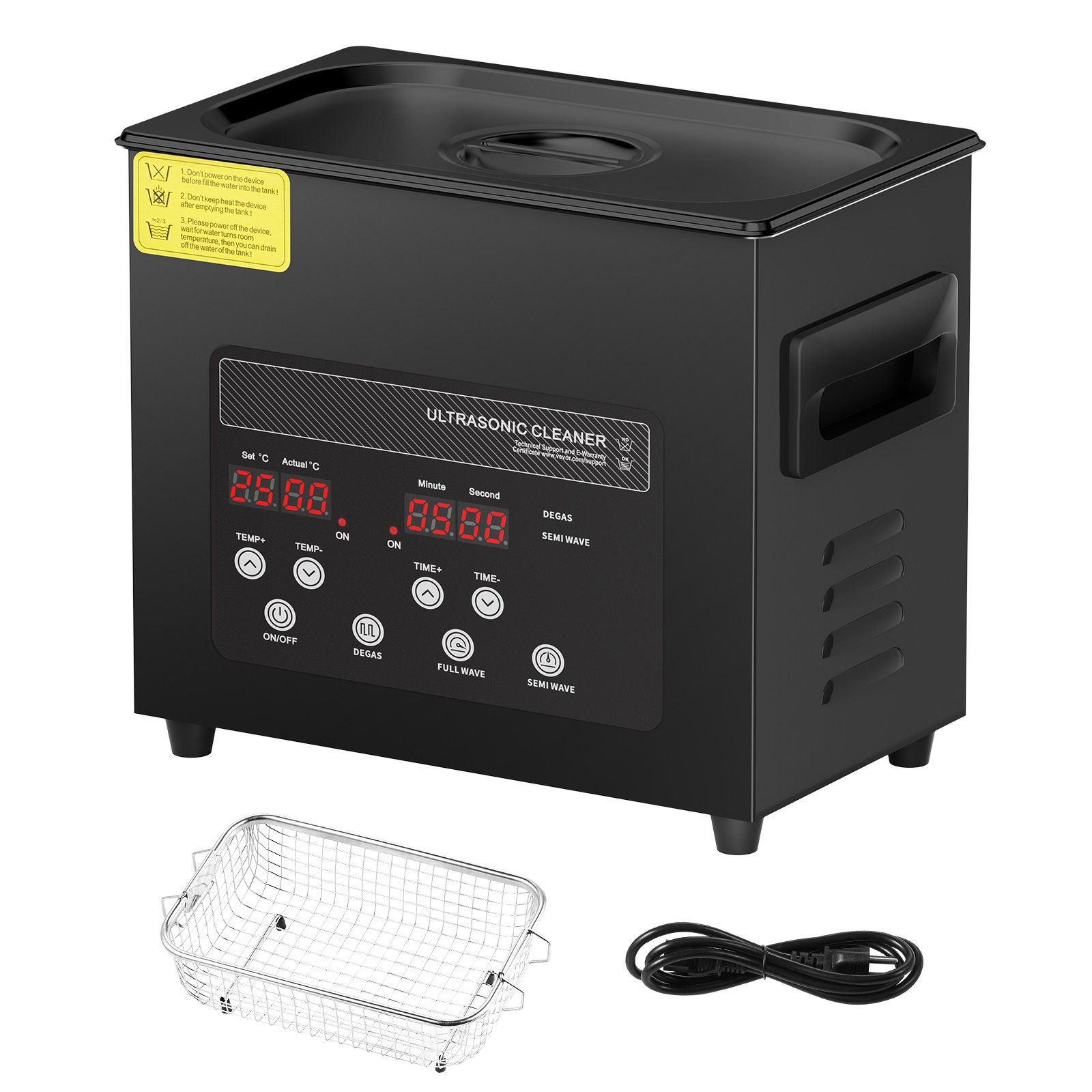3l ultra sonic cleaner, 120w digital ultrasonic cleaning machine with gentle mode & upgraded degassing, 40khz ultrasound cleaner machine with heater & timer for jewelry, glasses, tools retainer