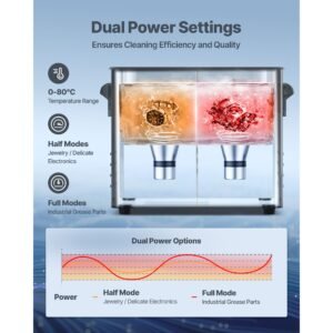 3l ultrasonic cleaner, professional ultrasonic cleaner machine with knob control, stainless steel cleaning machine with basket and cleaning ball, for watches, razors, jewelry, coins and more