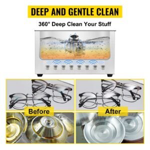 3l upgraded ultrasonic cleaner (200w heater,120w ultrasonic) professional digital lab ultrasonic parts cleaner with heater timer for jewelry glasses parts cleaning