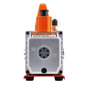 4 cfm ac vacuum pump and gauge set, 1/3 hp, single stage rotary vane hvac air vacuum pump, a/c refrigerant manifold gauge kit, with leak detector, carry bag, for r134a r22 r410a refrigerants