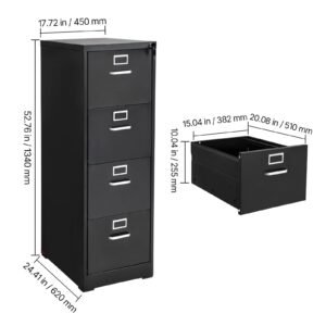 4 drawer file cabinet with lock metal vertical filing storage cabinets for home office heavy duty cabinet with detachable hanging rod for a4letterlegal size file easy assembly black 2.jpg