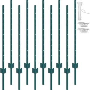 4 feet fence post 10 pack t post heavy duty metal fence posts green