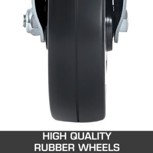4 pack 5inch scaffolding rubber swivel caster wheels with dual locking heavy duty casters 1.26 inch square stem 440lbs capacity per wheel