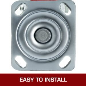4 pack 6 x 2 inch caster wheels 2 rigid and 2 swivel casters with side brake polyurethane iron core plate 1000lbs capacity per wheel
