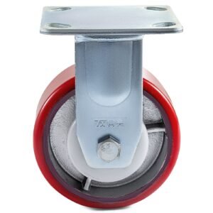 4 pack 6 x 2 inch caster wheels 2 rigid and 2 swivel casters with side brake polyurethane iron core plate 1000lbs capacity per wheel