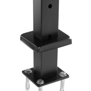 4 pack cable railing post, 36x1x2 in horizontal hole deck railing post with pre drilled holes, stainless steel cable rail post with horizontal and curved bracket, black, 4jzlgzxhs914uuoi6001v0