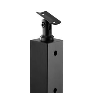 4 pack cable railing post, 36x2x2 in horizontal hole deck railing post with pre drilled holes, stainless steel cable rail post with horizontal and curved bracket, black, 4jzlgzxhs914my65m001v0
