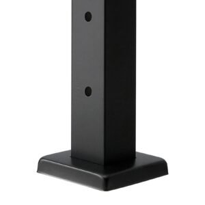 4 pack cable railing post, 36x2x2 in horizontal hole deck railing post with pre drilled holes, stainless steel cable rail post with horizontal and curved bracket, black, 4jzlgzxhs914my65m001v0