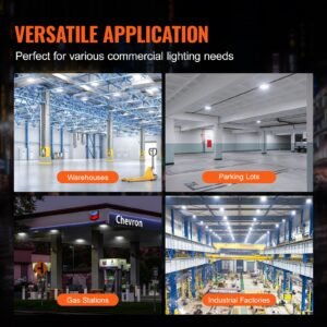 4 pack led canopy lights, 150w, 16500lm 5000k daylight commercial industrial outdoor canopy lights, 12.4"x12.4" surface mount ceiling lighting for gas station warehouse garage street shop, ip65