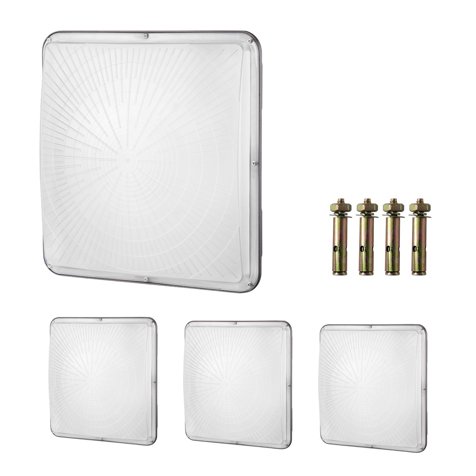 4 pack led canopy lights, 150w, 16500lm 5000k daylight commercial industrial outdoor canopy lights, 12.4"x12.4" surface mount ceiling lighting for gas station warehouse garage street shop, ip65