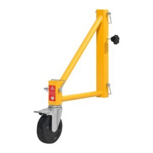 4-Pack Scaffold Outriggers, 1000 lbs Total Load Capacity Baker-Style Scaffolding Accessory with Swivel Casters, Carbon Steel Scaffold Wheel System with Rust Proof Galvanized Surface, Yellow
