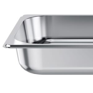 4 pack stainless steam hotel pan, 1/2 size table steam pan, 2.5 inch deep anti jam restaurant supplies reusable rustproof catering storage for home, party, restaurant, hotel, buffet