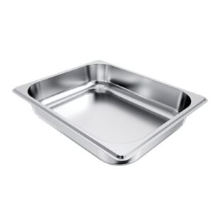 4 pack stainless steam hotel pan, 1/2 size table steam pan, 2.5 inch deep anti jam restaurant supplies reusable rustproof catering storage for home, party, restaurant, hotel, buffet