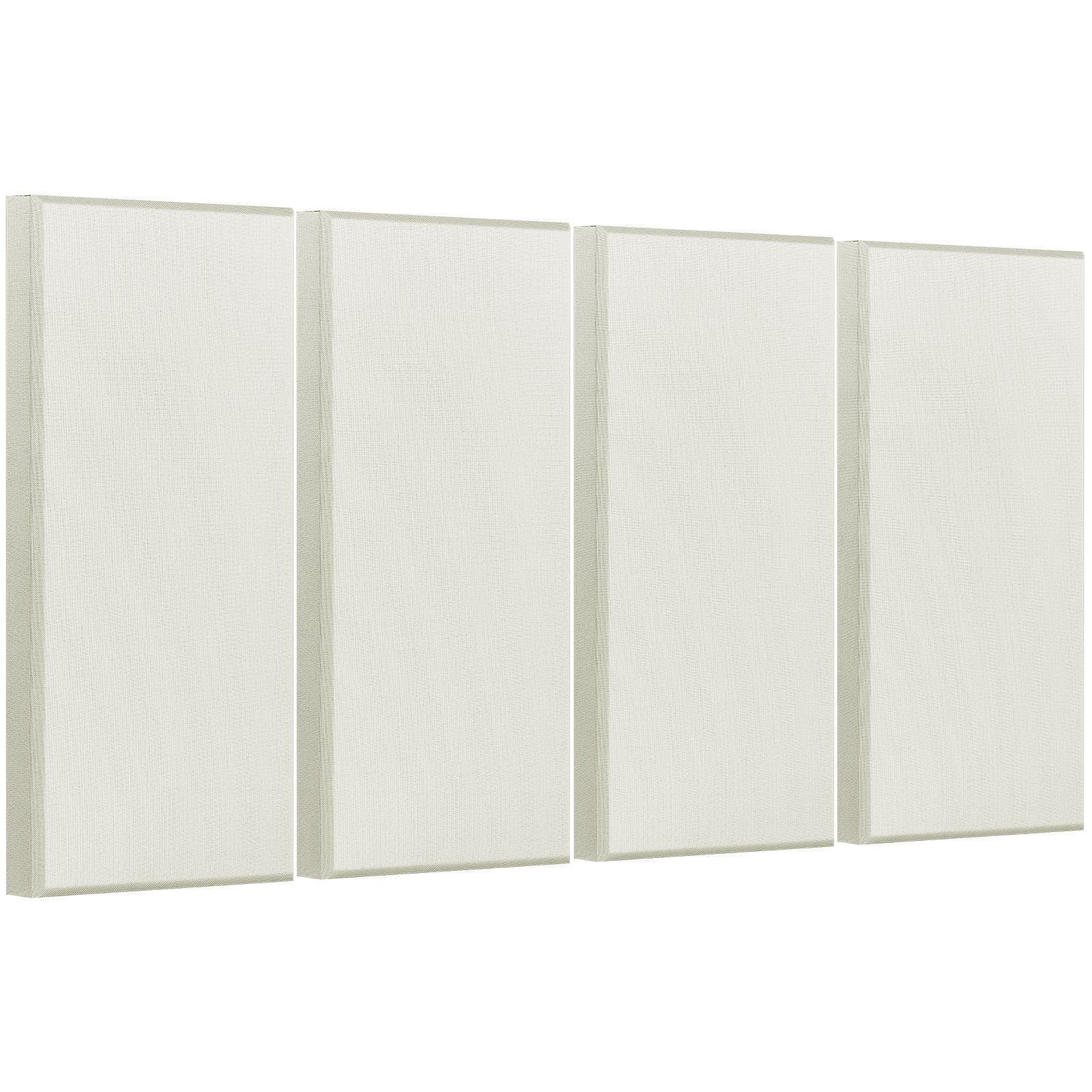 4 pcs acoustic panels, 2 inch thick 23.6 x 11.8 inch fiberglass sound absorbing panels, self adhesive soundproof wall boards, for studios, office, home theater,meeting room, beige