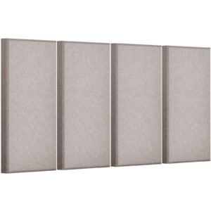 4 PCS Acoustic Panels, 2 inch Thick 23.6 x 11.8 inch Fiberglass Sound Absorbing Panels, Self-adhesive Soundproof Wall Boards, for Studios, Office, Home Theater,Meeting Room, Camel