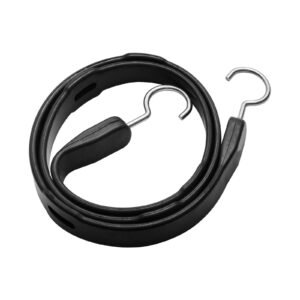 4 piece flat bungee cord, 20 mm heavy duty bungee straps with steel s hooks, 40" elastic bungee rope for cargo, tarps, trucks and tent, black