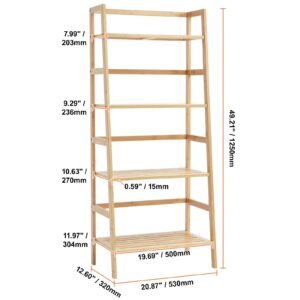 4 tier bamboo ladder shelf, trapezoid open bookcase, display storage rack organizer, freestanding flower plant stand, ladder bookshelf ideal for bathroom, bedroom, office, study, natural