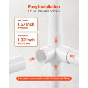 4 way pvc fittings, 1 inch pvc pipe joints elbow connector, 10 pack furniture grade pipe corner connectors for diy storage rack, animal cage, garden support frame, impact & weather resistant